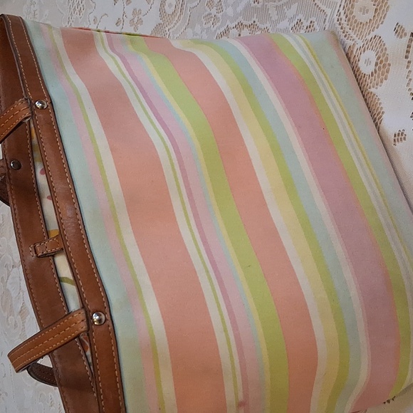 Coach Striped Canvas Tote and Unbranded Long Wallet - Picture 6 of 16